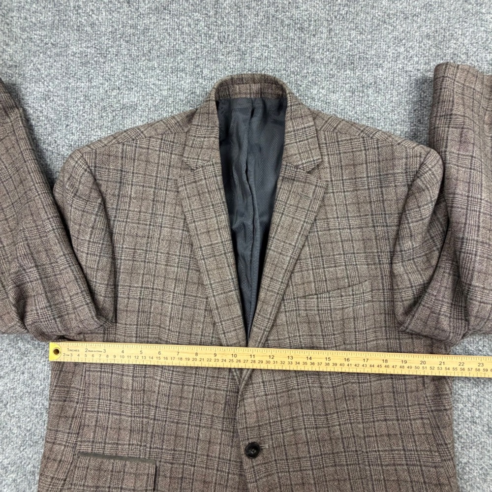 Michael Kors 100% Wool Brown Plaid Blazer Jacket 41R Dual Vent Sport Coat - Picture 4 of 16